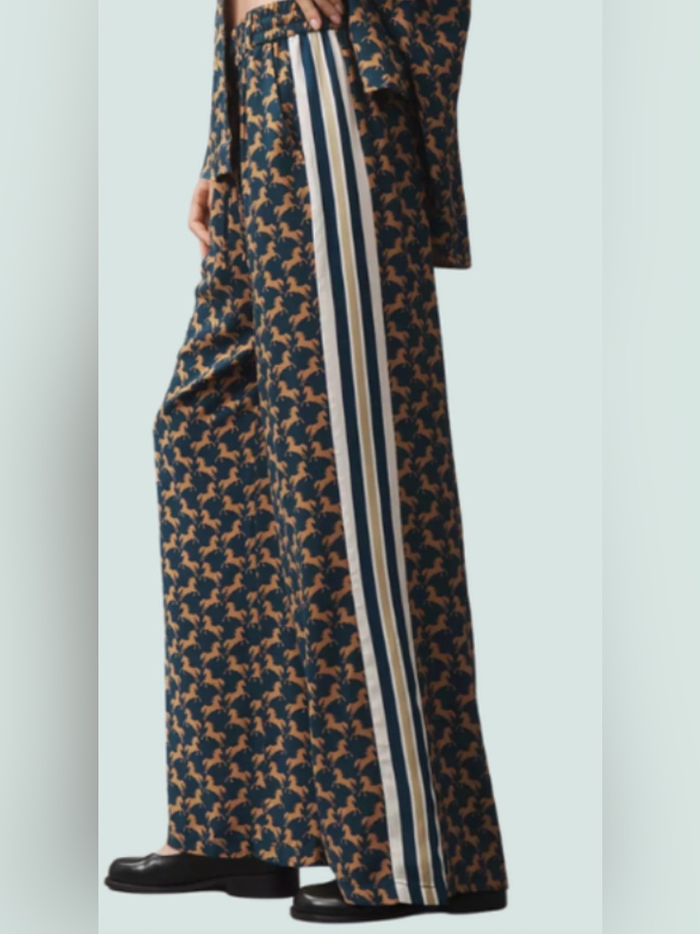 Anthropologie Brooklin tie front track pants.